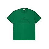 Lacoste Men's Big Fit Crew Neck Short Sleeve Regular Fit Branding T-Shirt, Rocket Green, 3X-Large Big