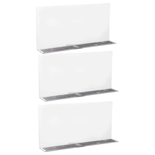 Baluue 3pcs PVC Shelf Dividers with Magnetic Strip, L Shape Goods Classification Boards for Efficient Organization in Supermarkets, Homes, and Stores