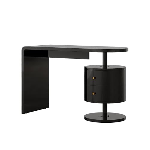 Vicco Schreibtisch Lara, Schwarz Hochglanz, 120 x 50 cm mit 2 Schubladen