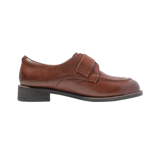 Image of ONEENO Women's Flat Leather Buckle Loafer