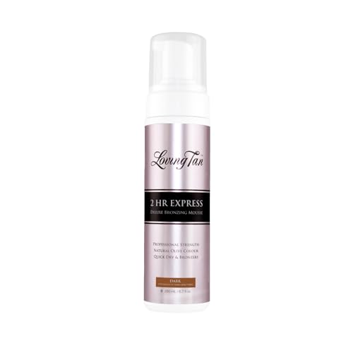 Loving Tan 2 HR Express Self Tanning Mousse, Dark - Streak Free, Natural, Professional Quality - 5+...
