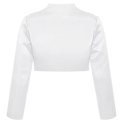 CHICTRY Kids Girls 3D Flowers Long Sleeve Cardigan Shrug Wedding Flower Girl Dress Cover Up Outerwear2