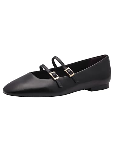 Tamaris Femme Ballerine avec bride cuir plate noir 41 EU