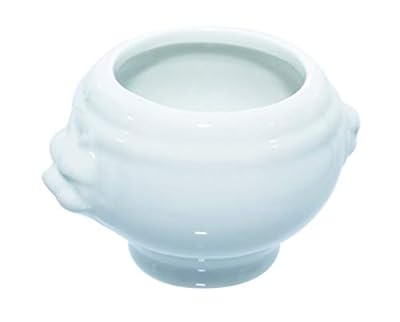 Mini Porcelain Soup Tureen (Case of 36), PacknWood - Small White Soup Mug Bowls with Lion Head Design (2.6 oz, 2.5" x 2") 210MBPLION