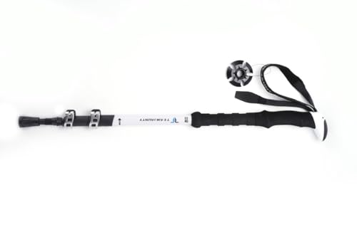 Image of Cloudzy Trekking Pole High Trek Adventures Walking Stick Aluminum Alloy EVA Handle Design Ergonomic Pole Stick Adjustable Hiking Terrain Accessories Telescopic Alloy Pole (White)