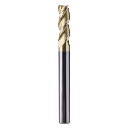 Image of BestParts High Performance Solid Carbide End Mill for Aluminum - ZRN Coated, 37 Degree Helix, 3 Flute, HRC55, 1/4" Cutting and Shank Diameter, 3/4" Length of Cut, 2-1/2" Overall Length, Square End