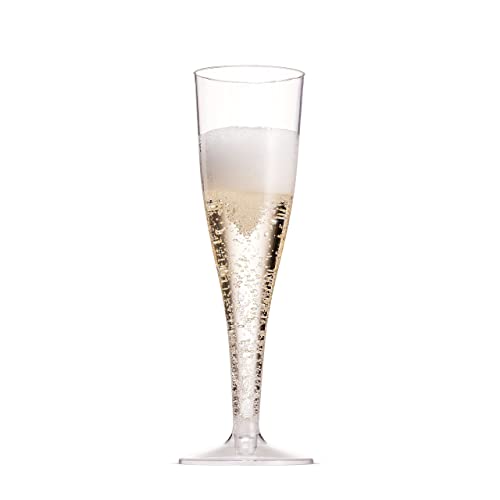 Munfix 50 Plastic Champagne Flutes 5 Oz Clear Plastic Toasting Glasses Disposable Wedding Party Cocktail Cups #TOP4