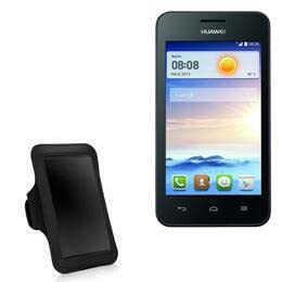 BoxWave Case Compatible with Huawei Ascend Y330 - Sports Armband, Adjustable Armband for Workout and Running for Huawei Ascend Y330 - Jet Black