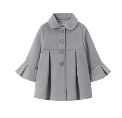 Manteau fille en tissu rouge premium avec col chemise boutonné raffiné