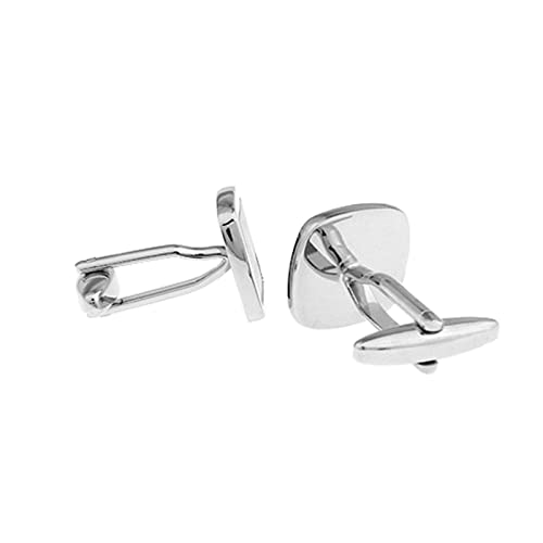 Mancuernillas Daesar Cuadradas Vintage Plateadas para Hombre
