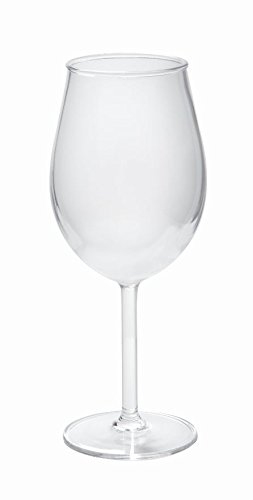 G.E.T. Heavy-Duty Reusable Shatterproof Plastic Wine Glasses, 15 Ounce, Clear (Set of 4)