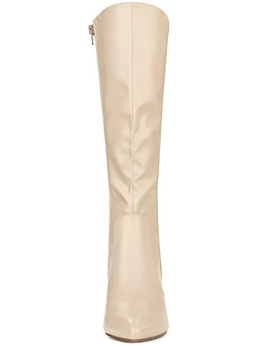 Allegra K Women's Pointy Toe Buckle Stiletto Heel Knee High Boots3