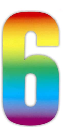 x3 Wheelie bin numbers Rainbow 6