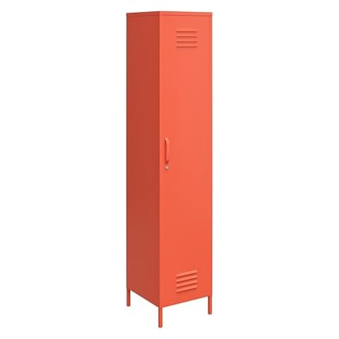 Novogratz Cache Single Metal Locker Storage, Orange Cabinet Cover