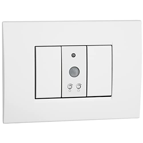 VEMER VE770800 SENS IR - Sensore di Movimento per Luci, Rilevatore Crepuscolare da Interno, Installazione su Scatola da Incasso 1 Modulo, Bianco