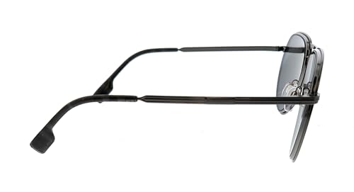 BURBERRY BE 3135 114481 Ruthenium Metal Pilot Sunglasses Dark Grey Polarized Lens4