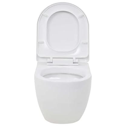 ZEYUAN Hänge-Toilette mit Unterputzspülkasten Keramik, Stand Wc Mit Spülkasten Komplett, Wc Komplettset – Bild 8
