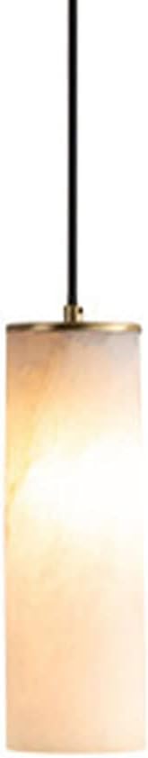 Suspension marbre véritable luminaire cylindrique haut de gamme pour chambre et salon chic