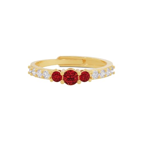 Image of U ARE 925 Sterling Silver 18K Gold and Rose Gold Plated Sparkling Three-Stone Ring | Gift for Women and Girls | With Certificate of Authenticity and 925 Stamp