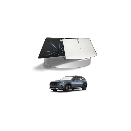 Image of KUST Sun Shade Umbrella for 2023-2025 2026 Mazda CX-50 CX50 CX 50 | Custom Fit Windshield Sunshade | Foldable Sunshade with Bendable Handle | Blocks Heat & UV Rays Keep Car Cool Sunshield