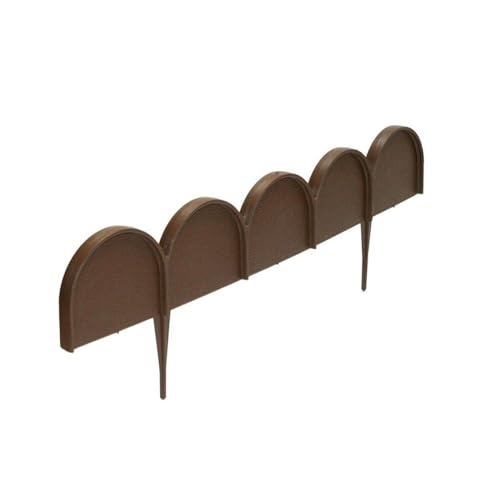 Agritrade AK IKRA - Garden FENCE Lawn Grass Edge Border Palisade Edging Fencing Frost Proof Edge Protection Driveway Yard Ornament Plant Flower Decorative Border Ground DIY Border (Brown, 10)