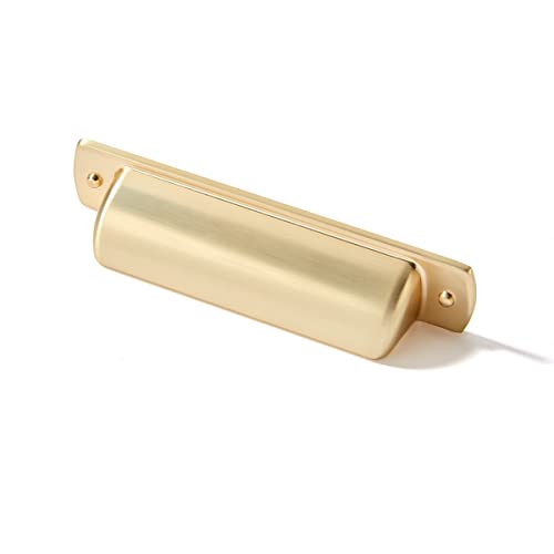 khtumeware 20 Pack 3" Drawer Pulls Brushed Brass Cabinet Cup Pulls Kitchen Hardware Cabinet Handles Drawer Handles Knobs 3 inch Hole Center by khtumeware - Used condition - US$31.99