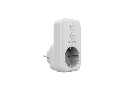 EZVIZ T31 Smart Plug, Prise Connectée WiFi, Commande vocale avec Alexa, Prise Intelligente avec Contrôler par Smartphone, Indicateurs de Luminosité Ajustables, 16A Prise Programmable Wi-Fi, 4000W