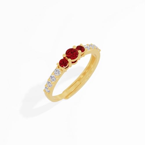 Image of U ARE 925 Sterling Silver 18K Gold and Rose Gold Plated Sparkling Three-Stone Ring | Gift for Women and Girls | With Certificate of Authenticity and 925 Stamp