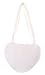 LB-7045 Herz Form weiß Plüsch Lammfell-Optik Plüsch Doppel Griff Trage Damen Tasche