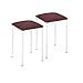 ASTIMESA TACUBL Zwei Küchenhocker, quadratisch, Kunstleder, Bordeaux, Gestell aus Metall, Aluminium, Sitzhöhe: 45 cm