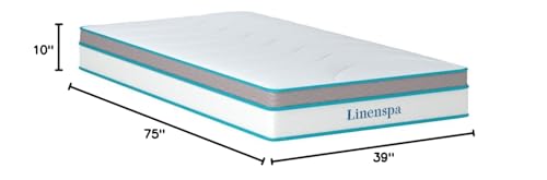 Image of Linenspa 10 Inch Hybrid Mattress - Medium Feel - Twin - Bed in a Box