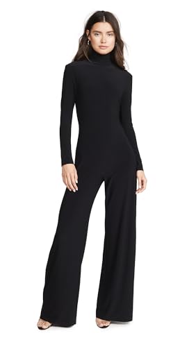 Norma Kamali Womens Long Sleeve Turtleneck Jumpsuit Black XS