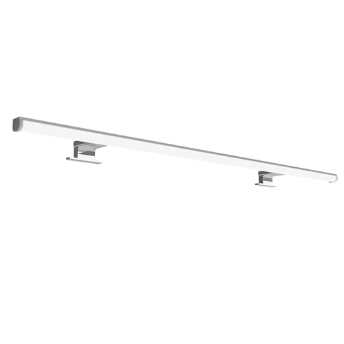 kalb Lumenia, LED Spiegelleuchte, LED Badezimmerleuchte, 100cm Spiegellampe, IP44, chrom, Spiegel & Schrankmontage, energiesparend, blendfrei, 230VAC, zwei Montagefüße, extra stabil (Neutralweiß)