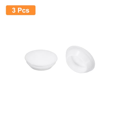 Image of uxcell 3 Pcs Silicone Plugs, Rubber Round Snap in Locking Hole Plugs for 28-30mm Hole, Hole Stoppers Waterproof Hole Plug for Metal Tube, Furniture End Caps Inserts, White