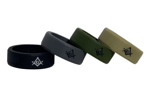 Masonic Rings Service Edition Backfilled with Subdued Colors | Ergonomic Breathable Design | Silicone Edge Sleek Design Rings for Men3