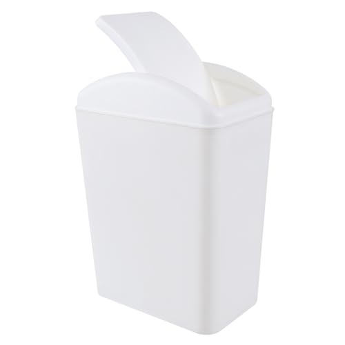 Poubelle de cuisine pivotante 15L en plastique blanc anti-odeurs