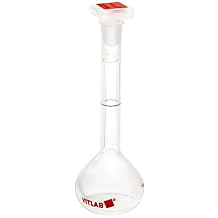 Vitlab Class B PMP Volumetric Flask with PP NS Stopper, 50ml Capacity Pack of 6
