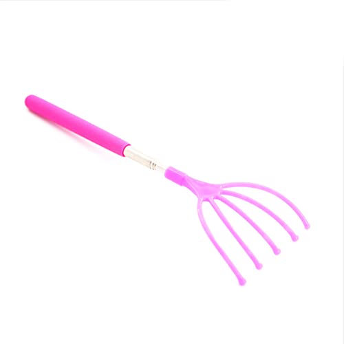 cn herb Telescopic five-claw big hand head massager head scratching multi-color scratching artifact (pink)