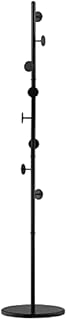 HOMCOM Coat Rack Free Standing Hall Tree with 8 Round Disc Hooks for Clothes, Hats,Purses, Steel Entryway Coat Stand with Marble Base for Entryway, Living Room, Bedroom, Black