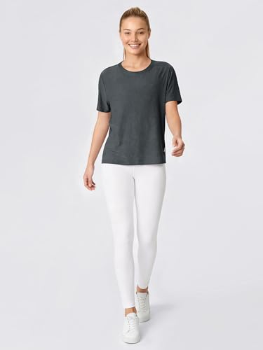 Image of ODODOS Women's Performance Cropped Tee Ultra Soft odSTRATUM Tech Short Sleeve Relaxed Top Crew Neck T-Shirts