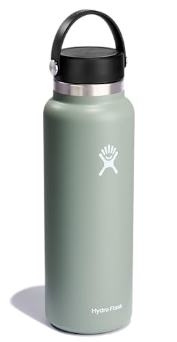 Image of Hydro Flask Water Bottle - Insulated Stainless Steel - Wide Mouth Flex Lid, Non Spill, Leakproof and Refillable in 40 Oz Agave
