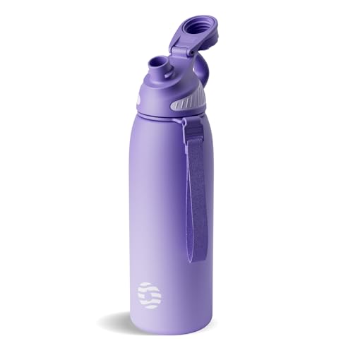 Image of Fjbottle 32oz Stainless Steel Insulated Water Bottle No Straw Spout Lid | Leakproof Keeps Cold 24H, Double Wall Vacuum Insulated, BPA Free, Easy to Clean Sports Water Bottle for Gym Hiking & Outdoor