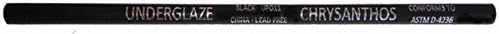 Chrysanthos Underglaze pencil best for use on bisque or greenware fires up to cone 10 in a ceramic kiln color (black in color) 1 pencil included.