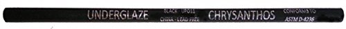 Chrysanthos Underglaze pencil best for use on bisque or greenware fires up to cone 10 in a ceramic kiln color (black in color) 1 pencil included.