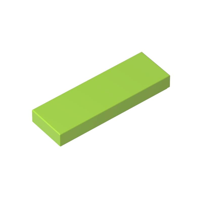 Gobricks 63864 Foundation Plate Tile 1x3 50 Pieces GDS-562 Compatible with Lego Building Blocks Color:Lime — image 1