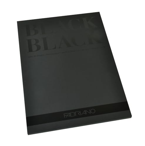 Unbekannt Honsell 19100390 Fabriano Black Block - Papel negro profundo con superficie mate sin revestimiento, 300 g/m², DIN A4, 20 hojas, ideal para pastel, lápices de colores y marcadores