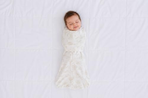 Image of The Butterfly Swaddle: Safe Organic Newborn Baby Sleep Sack & Wrap Blanket | Natural Transitional Accessory for Calming Sleep Support (Oat Safari, Small 7-12 lbs)