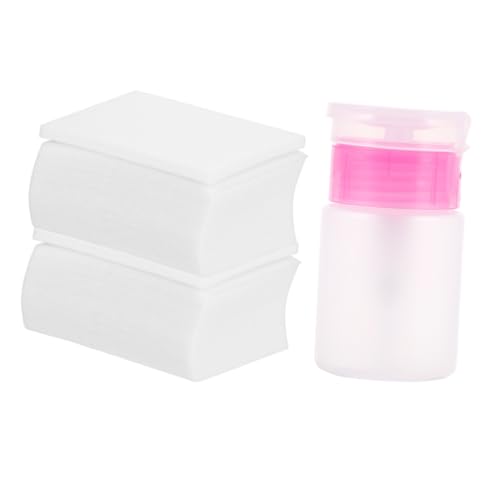 Gogogmee 500Pcs Nail Polish Wipes Disposable Nail Polish Remover Pads with Pump Bottle Gel Polish Remover for Home Salon Use for Manicure Supplies