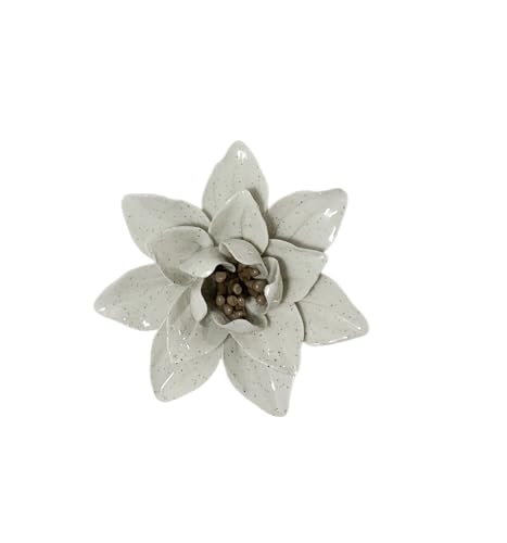 Image of Ceramic Flower Wall Art Decor, Artificial Flower Wall Sculpture,Handmade Ceramic Flowers for Home,Hallway,Living Room, Kitchen,Bathroom (Spotted Color,Magnolia, 3.54 inch)