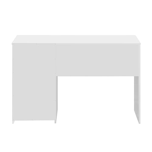 Techni Mobili Engineered Wood Writing Desk with Drawers and Storage and Open Compartment - A 47.5” Wide Home Office Desk with Drawers for Ample Storage- White Desk with Storage